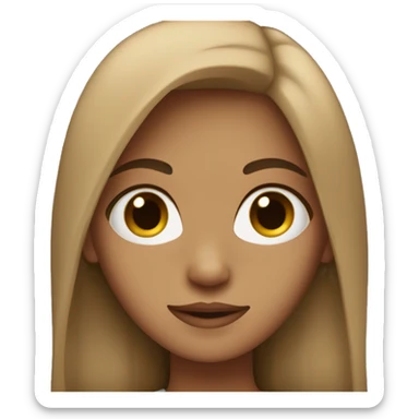 Girl with long dark brown hair, light brown skin. sticker