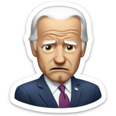 Joe biden very angry and sad sticker