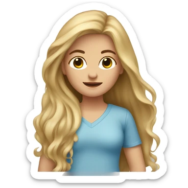 Long Brown hair woman, long Blonde hair woman, baby boy sticker