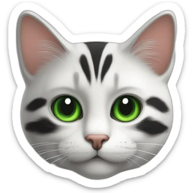 Un gros chat noir et blanc avec les yeux vert  sticker