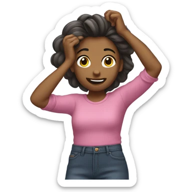 Girl flicking her hair sticker