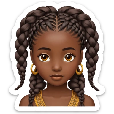 back of african girls head sticker