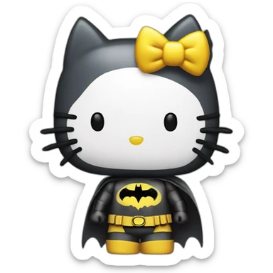 hello kitty and batman sticker