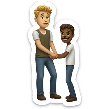 guy holding guy hans sticker