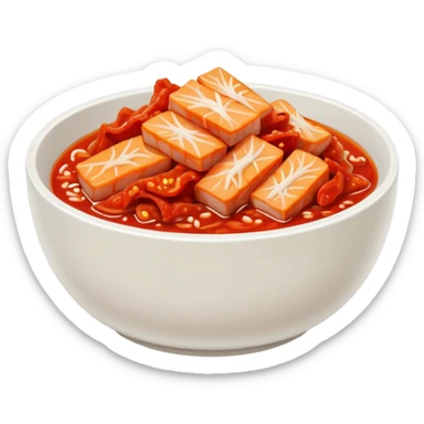 baechu kimchi in a bowl inspired by reference photo sticker