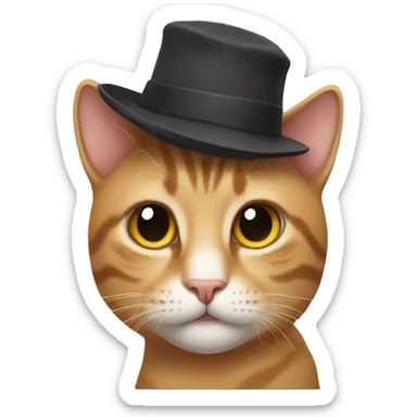 Cat wearing a hat sticker