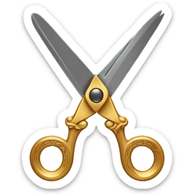 Gold scissors sticker