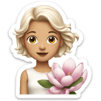  Girl with magnolia sticker