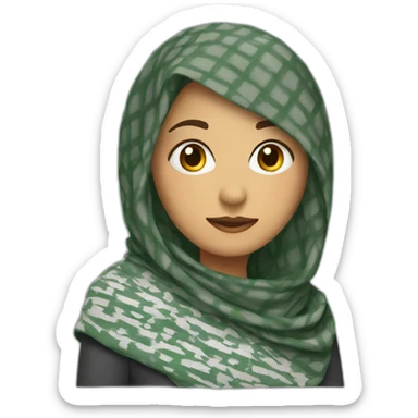 Girl wearing keffiyeh sticker