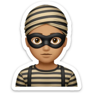 A theif robber emoji,Stripped shirt.eye mask. sticker