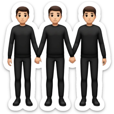 Três homens de mãos dadas, faça como se fosse sombra da silhuetas sticker