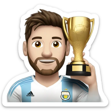 messi con la camiseta de argentina y la copa sticker