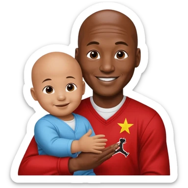 Michael Jordan shaking hands with a Chinese baby sticker