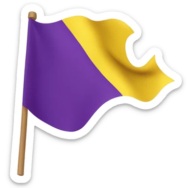 yellow flag with purple circle on it sticker