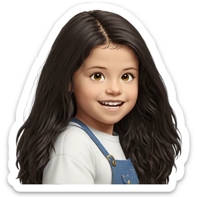 happy girl with long hair sticker