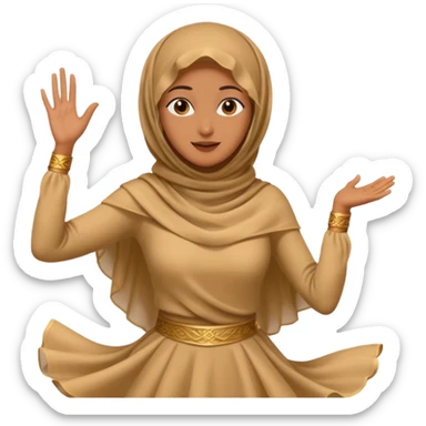 fully veiled woman dancing face also sticker
