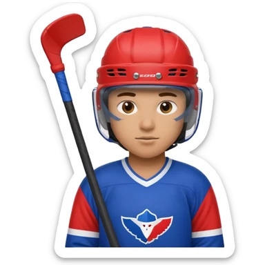 Hockey Player in red and blue sticker