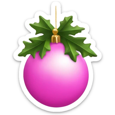 Christmas tree baubles pink sticker