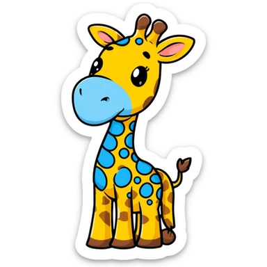 Smurf and a giraffe combined  sticker