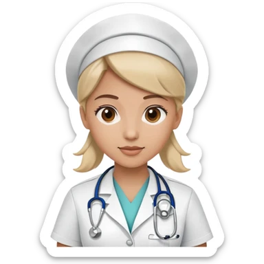 nurse in a medical uniform with a stethoscope sticker
