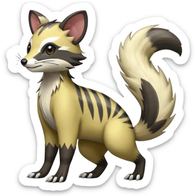 Civet-Electrike-Manectric-Genet-Furret-Fakemon-Pokémon-fusion-creature  sticker