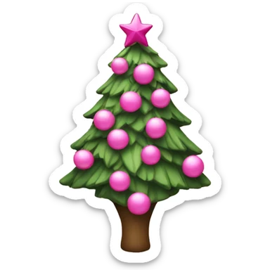 Christmas tree with Pink sticker