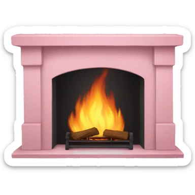 baby pink fire place sticker