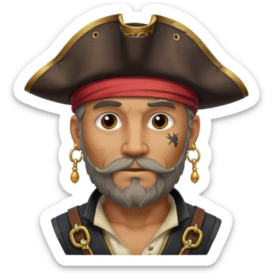 Belted pirate man with earring
 sticker