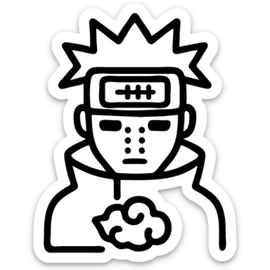 Nagato character as a simple, clean icon, minimal details, bold lines sticker