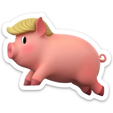 Flying pig looking like trump sticker
