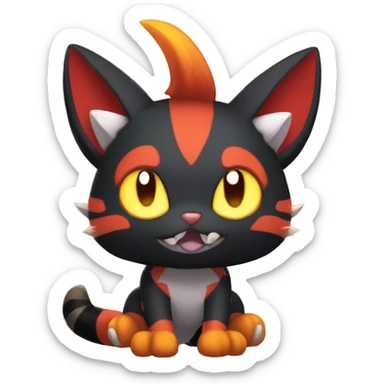 Litten Torracat Incineroar Fakemon sticker