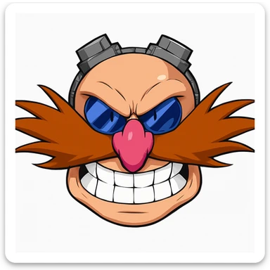 Keep the picture quality and style exactly the same. Make the eyes and mouth a bit scarier with subtle, slightly creepy changes—such as a more intense stare and a hint of a mischievous grin. No other changes. sticker