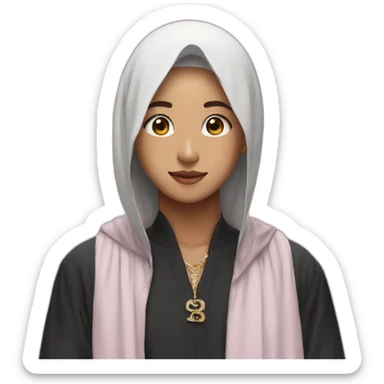 V from BTS with a Muslim girl sticker