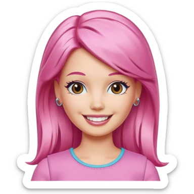 Barbie with pink hair sticker