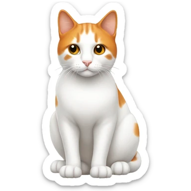 white and orange cat with no legs  sticker