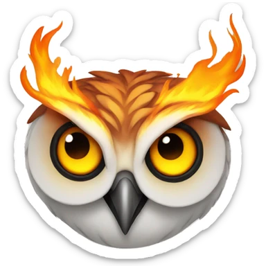 flaming owl sticker