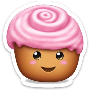 Pink cinnamon bun with frosting sticker