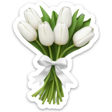 white tulip bouquet  sticker