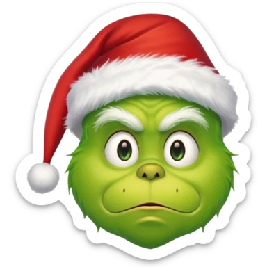 The grinch with santa hat sticker