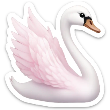 pastel pink swan sticker