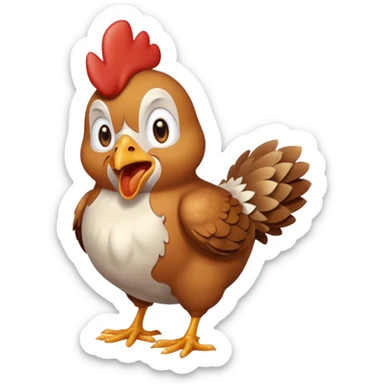 Chicken screaming sticker