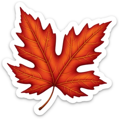 red autumn leaf  sticker