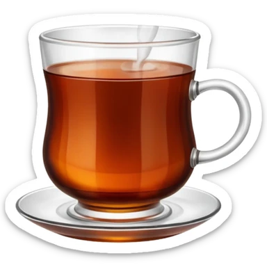 Klasik Çay bardağı ile türk çayı sticker