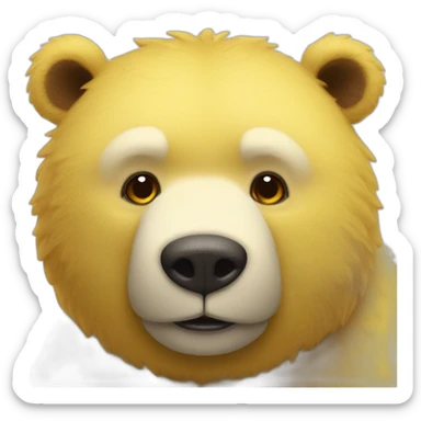 Gros ours jaune avec un petit mayo rouge sticker