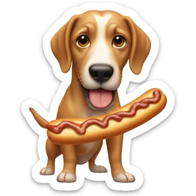 Perrita salchicha comiendo dulce de leche sticker