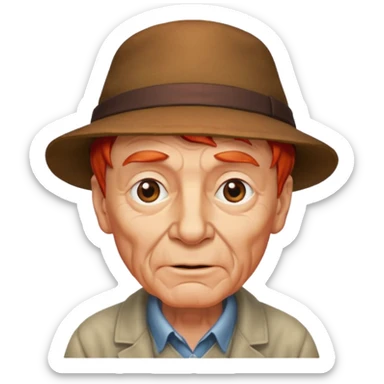 hatted and red haired old man sticker