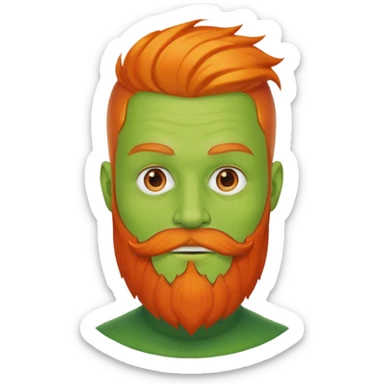 Green guy w orange beard sticker