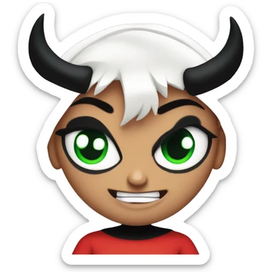 The devil from power puff girls looking evil sticker