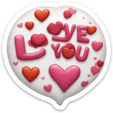 the words love you  sticker