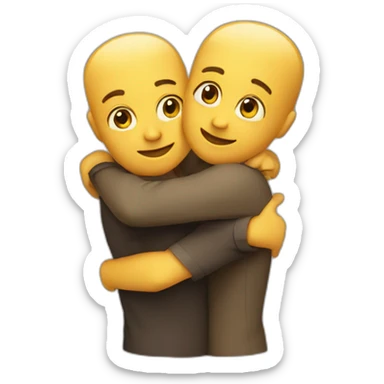 two friends hugging sticker